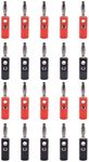 HiLetgo 20pcs 4MM Banana Plug Male Audio Speaker Jack Amplifier Banana Plug Terminal Connectors (10 Red + 10 Black)