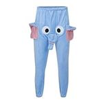 NHNKB Men's Underwear Cotton Men's Shorts Funny Elephant Boxer Briefs Novelty Humorous Underwear Gifts for Men Animal Boxers Elephants Men's Pants, V-blue, M