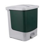 Nayasa Unibin Square 33 Ltrs Detachable Plastic Dustbin With Handle For Easy Lift, Modern & Strong Body Structural Pedal Dustbin For Home, Kitchen, Bathroom, Office & Hospital (SH) (Dark Green)