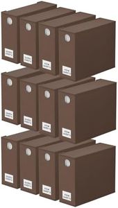 SpaceAid 12 Pack Bed Sheet Organizers and Storage, Foldable Sheet Organizer for Linen Closet, Sheets Set Folder Keeper with Window XL (Queen & King Size) Bedding Container (Brown, 12 Pack)