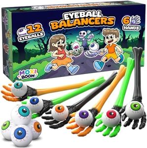 Halloween Eyeball Spoon Relay Race Game for Kids with Skeleton Hands