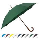 SoulRain 48" Arc Classic Wood Handle Umbrella Auto Open Windproof clear Unbreakable Stick Rain Umbrella (Green)