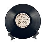 Personalised Sign 12" Vinyl Record LP - Recycled Vinyl Record Art With Natural Wood Centre - Engraved & Customised - Ideal Gift For Him