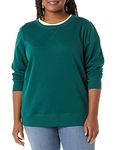 Amazon Essentials Women's French Terry Fleece Crewneck Sweatshirt (Available in Plus Size), Dark Green, L