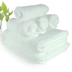 HEELIUM Bamboo Towel Set (2 Bath & 4 Hand Towel Combo), 600 GSM, Super Absorbent & Soft, Antibacterial, White