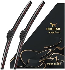DOG TAIL Neoprene Dual-Steel Frame Wiper Blades 24"+24" with Multiple Adapters, Automotive Replacement Vehicle Front Windshield Wiper Blades Set for My Car Truck Vehicle AdaptBeam