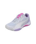 Puma Womens NOVA Court WN's Silver Mist-White-Vivid Violet Padel-Tennis Shoe - 7 UK (10778701)