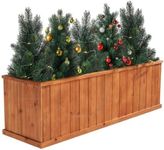 IDZO Wooden Window Box 40 in, Spacious Wooden Planter Boxes with Convenient Drainage Holes, Durable Oil Coated Window Box for Flowers & Plants, Decor Garden, Balcony, Backyard, Easy Assembly