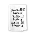 Honey Dew Gifts Home Decor, Bless The Food Flour Sack Towel, 27 inch by 27 inch, 100% Cotton, Highly Absorbent, Multi-Purpose Kitchen Dish Towel