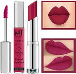 MI Fashion Made in India Lipstick Combo Offers 100% Veg Long Lasting - Pink Liquid Matte Lipstick, Dry Red Creamy Matte Lipstick