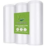 VacYaYa 3 Pack 28x600cm Rolls (Total 18m) Vacuum Food Sealer Machine Freezer Bags Rolls with BPA Free,Heavy Duty,Great for Sous Vide and Vac Seal Storage Rolls