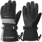 Simplicity Ski Gloves Winter Gloves Snow Gloves Warm Men Ski Gloves, Black/Grey, L