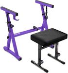 Liquid Stands Keyboard Stand and Bench Set - Portable Heavy Duty Digital Piano Stand for 54-88 Key Electric Pianos & Adjustable Piano Bench, Chair, Seat, Stool - Keyboard Music Accessories