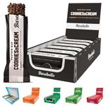 Barebells Protein Bars - 12 Count, 20g High Protein Treats – Sugar Free Chocolate Nutrition Bar, Low Carb – On The Go Breakfast or Post-Workout Snack (Cookies & Cream)