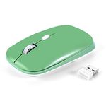 PINKCAT Wireless Mouse, 2.4G Slim Silent Cordless Mouse with USB Receiver, 3 Adjustable DPI Portable Optical Wireless Computer Mice for Laptop, PC, Notebook, Computer, Deskbtop, MacBook - (Green)