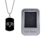 Giftana Zodiac Aries Necklace for Men and Women, Zodiac Rectangle Pendant Chain Necklace, Zodiac Sign Pendant Necklace with Personalized Name Gift Box, Rashi Unisex Necklace, Birthday Gifts Jewellery