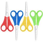 4 Pcs Kids Scissors, Children Blunt Tip Safety Scissors Plastic Handle Craft Scissors with cm-Scale for Scrapbooking Art DIY Craft Students School Teaching Stationery