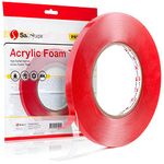 Sanojtape Double Sided Tape Heavy Duty Clear 9mm x 10m Sticky Strong Adhesive Waterproof Mounting Transparent Nano Sealing Gel Foam