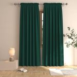 Dark Green Curtains Blackout 80 inches Long Room Darkening Window Curtain Panels Living Room Divider Patio Doorway Sliding Glass Door Rod Pocket Thermal Insulated Drapes Bedroom 2 Panels 52"x80"