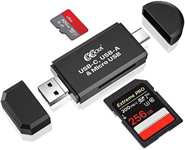 USB C Memory Card Reader, 3-in-1 Micro USB to USB Type-C OTG Adapter and USB 2.0 Portable Memory Card Reader for SDXC, SDHC, SD, MMC, Micro SDXC, Micro SD, Micro SDHC Card and UHS-I Cards