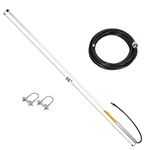 Nooelec 9dBi Omnidirectional ADS-B Antenna - 66" Outdoor Fiberglass Antenna with Female N-Connector, 10m RG58 Cable Extension w/Male SMA & Mounting Hardware. Weatherproof. 1090MHz Center Frequency