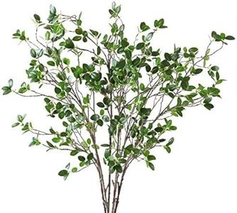 (5 Pcs) - Htmeing Artificial Eucalytus Green Branches Faux Ficus Twig Home Office Shop Decoration (5 pcs)