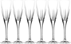 Toasting Flute Glass -Champagne - Flutes - Set of 6 Flute Crystal Glasses - Wedding Toasting Flutes - Designed - 5.75 oz - by Barski - Made in Europe