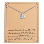 ENSIANTH Book Necklace Book Lover Gifts Book Club Gift Librarian Gift Book Pendant Necklace Reading Lover Jewelry Gift with Inspirational Card (nc-card)