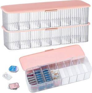 Copkim 3 Pcs Daily Contact Lens Organizer Contact Lens Case, Daily Contact Lens Dispenser Contact Lens Holder Contact Lens Storage Box for Daily Colored Contact Lenses, Home, Large Capacity