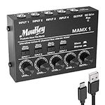 Moukey Mini Audio Mixer Line Mixer,