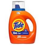 Tide Laundry Detergent Liquid, Original Scent, 25 Loads, Works on 100% of Common Stains, Laundry Soap, Liquid Laundry Detergent, 1.06L
