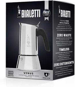 Bialetti Venus Moka Pot 4-Cup – Silver Stainless Steel