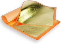 Barnabas Blattgold Imitation Gold Leaf, Transfer Patent [25 Sheets, 5.5 inch], Metal Foil Leaf for Painting, Arts and Crafts