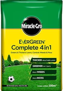 Miracle-Gro Evergreen Complete 4-in-1 Lawn Food - 200 m2, 7 kg, Lawn Food, Weed & Moss Control,