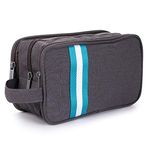 IGNPION Travel Toiletry Wash Bag Dry & Wet Separation Gym Shaving Organiser Bag with 3 Compartments (Dark Grey)