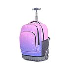 BOZONLI Girls Backpack with Wheels, Trolley School Bags for Girls Rucksack Daypack Bookbag Boys Schoolbag Wheeled Backpacks (Pink Purple)