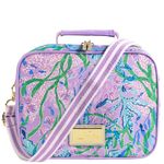 Lilly Pulitzer Insulated Lunch Box for Women, Cute Lunch Cooler Bag with Adjustable/Removable Shoulder Strap, Secret Escape