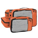 FATMUG Packing Cubes Travel Pouch/Bag Suitcase Organiser Set of 4 (2 Medium and 2 Small) - Orange