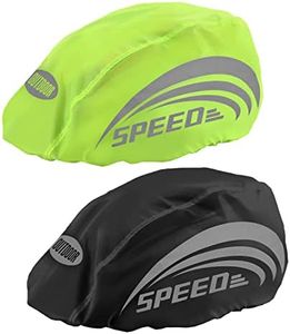 Kioiner 2 Pcs Waterproof Helmet Rain Covers, High Visibility Reflective Bike Helmet Cover, Adjustable Bicycle Cycling Helmet Cover with Reflective Strip for Dustproof Fogproof Windproof Snowproof