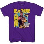 WWE Superstar Razor Ramon Shirt -Scott Hall - World Wrestling Champion T-Shirt, Purple, Small