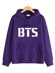 The SV Style Unisex Cotton Hooded Neck Hoodie (SV=BTSCHINA=-=_Purple_S)