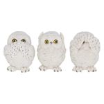 Nemesis Now Three Wise Owls Figurine 8cm White