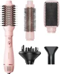 Wavytalk Hair Dryer Brush Kit, 5 in 1 Blow Dryer Brush with Oval Blowout Brush, Blowout Thermal Brush, Paddle Brush, Concentrator and Diffuser for Fast Drying and Styling in One Step, Pink