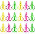 Ferraycle 18 Pcs Small Scissors All Purpose Colorful Mini Stainless Steel Sharp Scissors 2.56 x 1.65 Inch Scissors Bulk with Protective Cover for Embroidery, Paper Cutting, Sewing, Knitting, Crafting