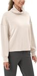 ODODOS Women's Modal Soft Roll Neck Sweatshirts with Thumb Hole Long Sleeve Oversized Casual Pullover Top, Ivory, X-Small