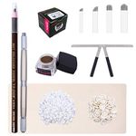 Microblading Kit-BIOMASER Permanent Makeup Tattoo Eyebrow Microblading Manual Pen Set with Blades Eyebrow Ruler Practice Skin Ring Cup Microblading Supplies Pigments for Eyebrows