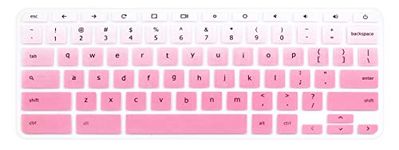 UHamn Silicone Keyboard Skin Cover Compatible 2018 2019 11.6" Lenovo Chromebook Flex 11, 11.6 inch Lenovo N20 N21 N22 N23 100e 300e 500e C330 Chromebook, 14" Lenovo N42 N42-20 Chromebook (Pink Ombre)