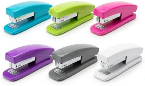 BAZIC Products Desktop Stapler Standard (26/6), 20 Sheets Bright Color Desktop Staplers for Home Office School, 6-Pack
