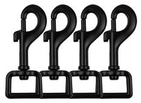 Garwor Heavy Duty Swivel Snap Hooks with Spring 3/4" 4 Pcs, Dog Leash Clip Snaps Key Chain for Linking (Black)