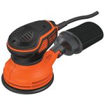 BLACK+DECKER KA199-QS Corded Orbital Sander - Quick Release - Palm Switch - 240W Vacuum Bag, Orange,